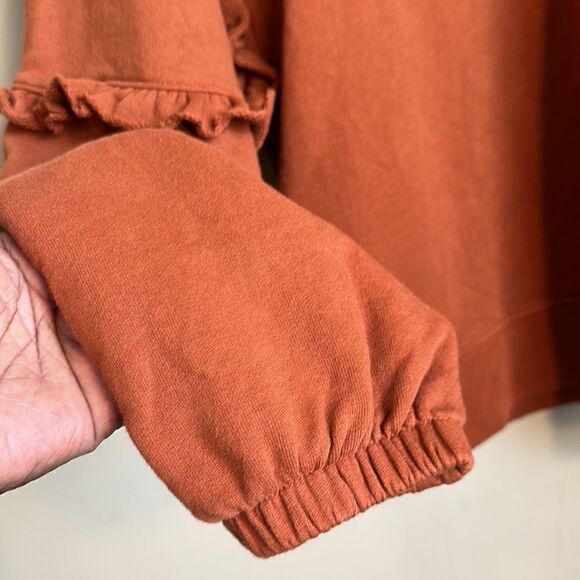 Rebecca Minkoff Evelyn Frill Balloon Sleeve Cotton Sweatshirt S - Picture 4 of 8